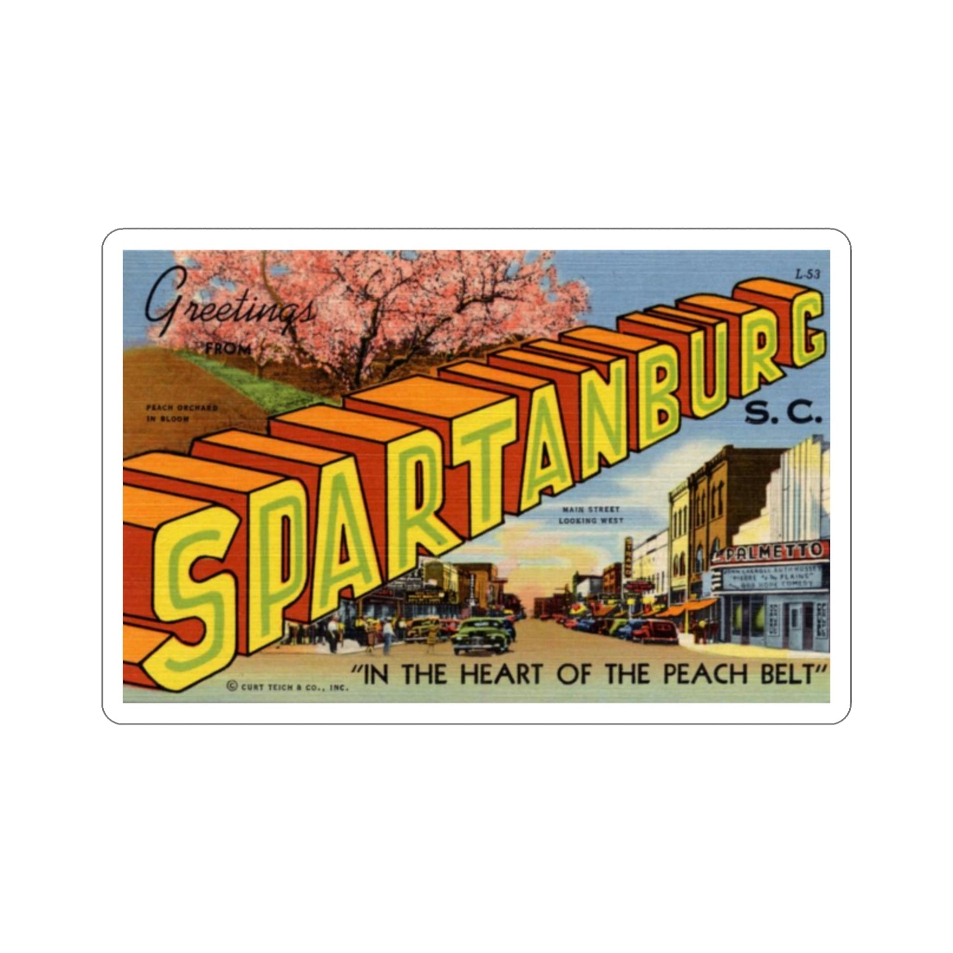 Spartanburg SC (Greeting Cards) STICKER Vinyl Die-Cut Decal-2 Inch-The Sticker Space