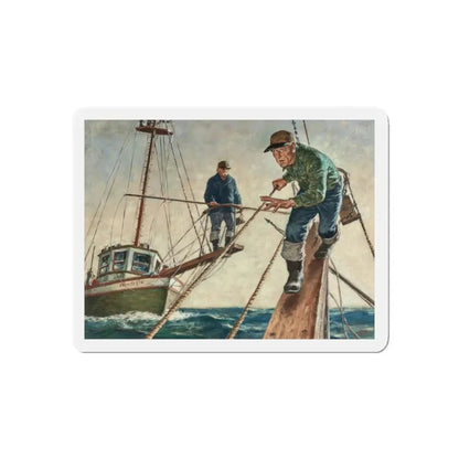 Spear Fishermen (Magazine Illustration) Refrigerator Magnet 4 Inch Die-Cut - The Sticker Space