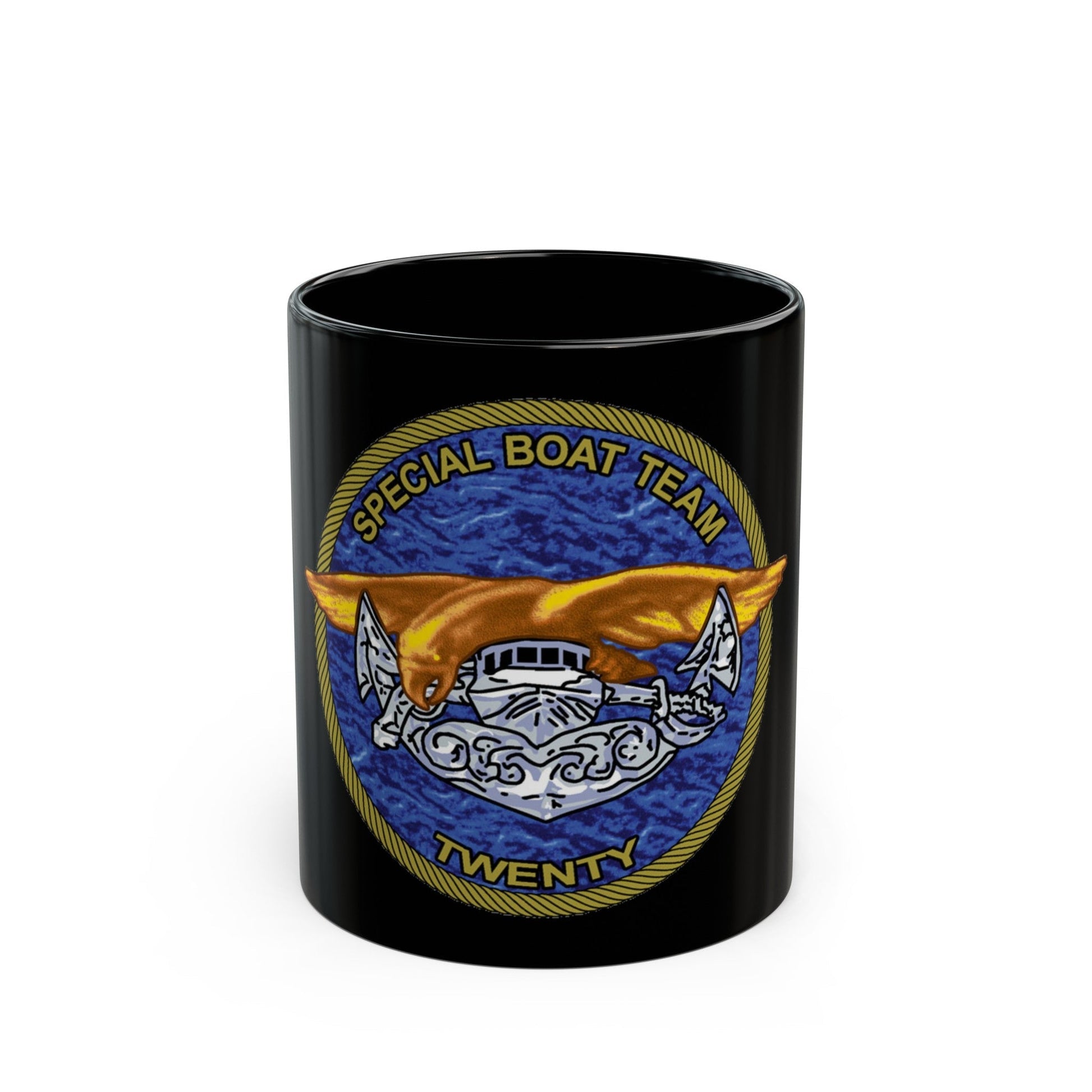 Special Boat Team Twenty (U.S. Navy) Black Coffee Mug-11oz-The Sticker Space