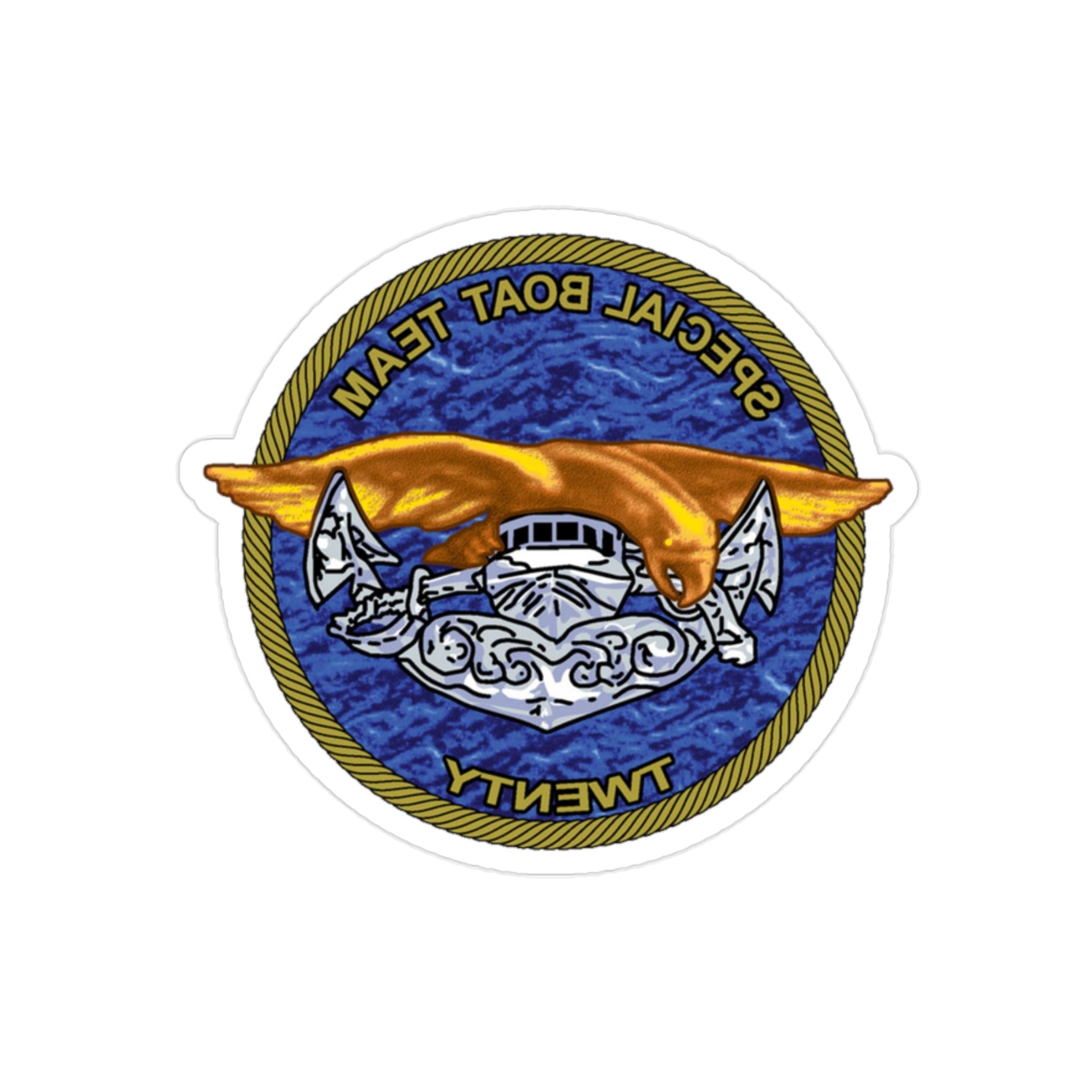 Special Boat Team Twenty (U.S. Navy) REVERSE PRINT Transparent STICKER-2" × 2"-The Sticker Space