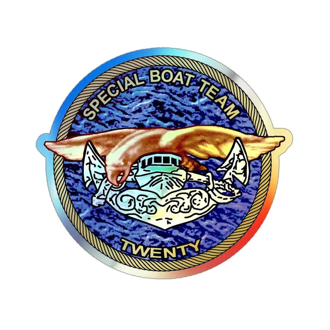 Special Boat Team Twenty (U.S. Navy) Holographic STICKER Die-Cut Vinyl Decal 3 Inch Holographic - The Sticker Space