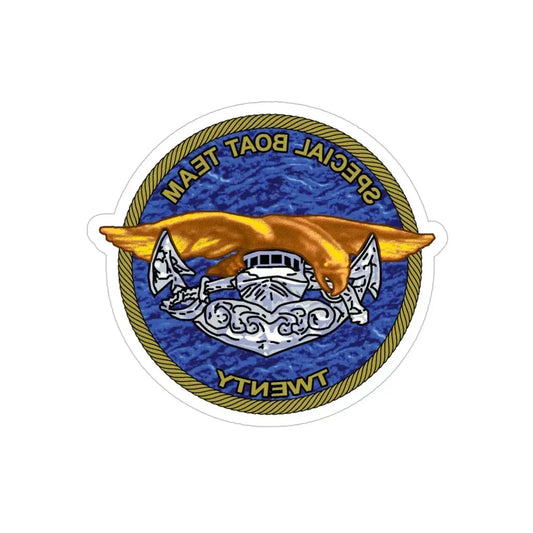 Special Boat Team Twenty (U.S. Navy) REVERSE PRINT Transparent Die-Cut STICKER 6 Inch Die-Cut Transparent - The Sticker Space