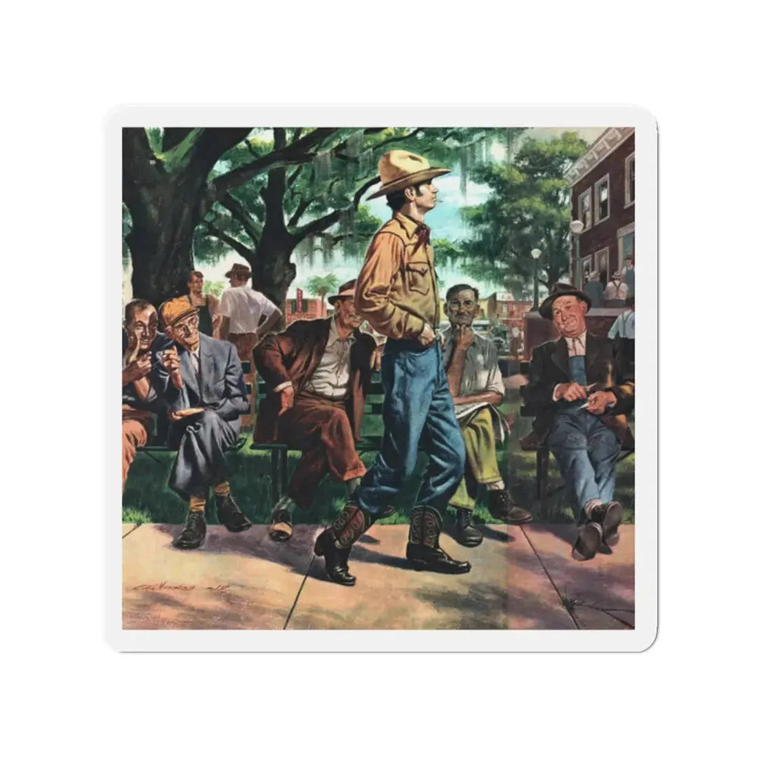 Special Deputy, Collier's, November 8, 1952 (Magazine Illustration) Refrigerator Magnet 2 Inch Die-Cut - The Sticker Space