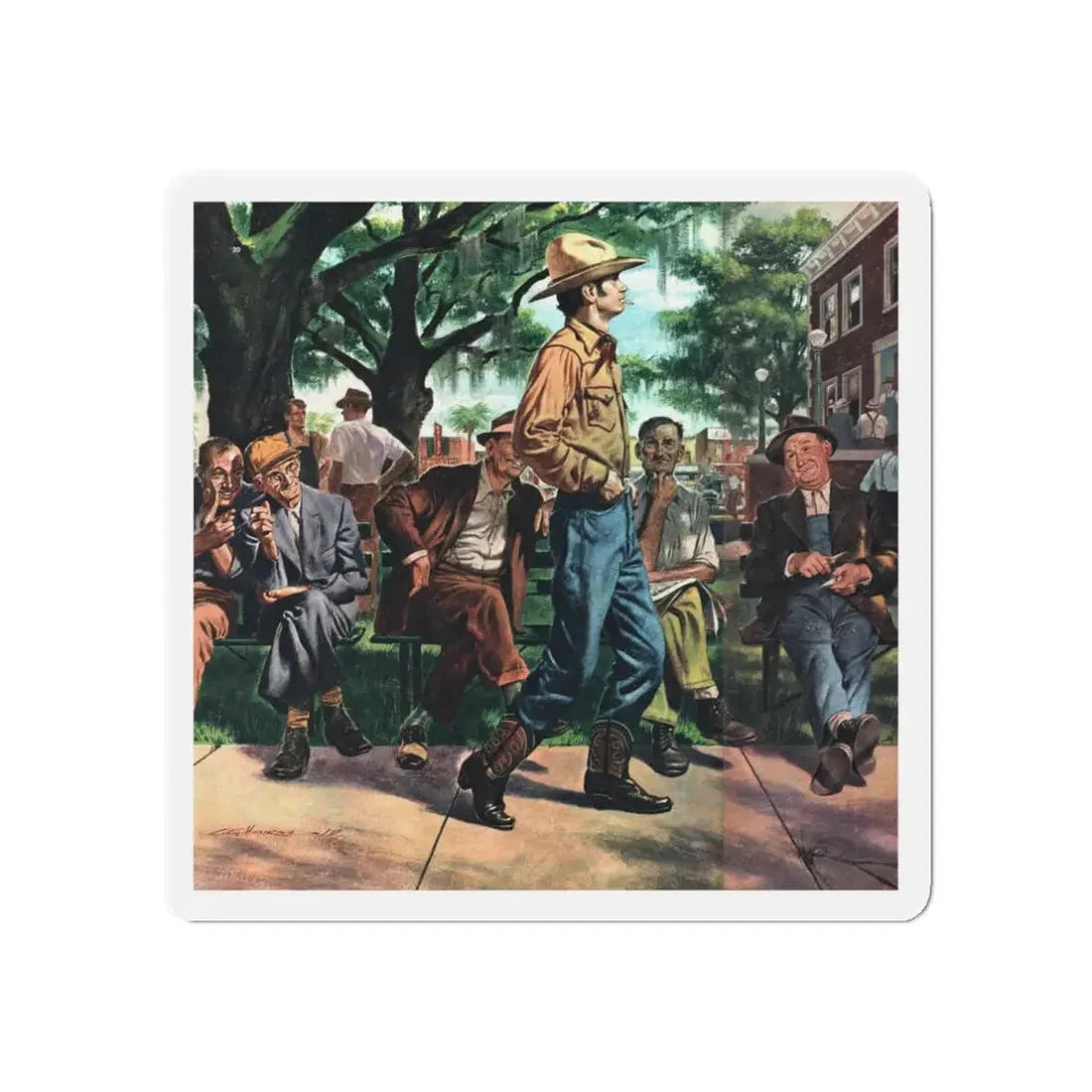 Special Deputy, Collier's, November 8, 1952 (Magazine Illustration) Refrigerator Magnet 3 Inch Die-Cut - The Sticker Space