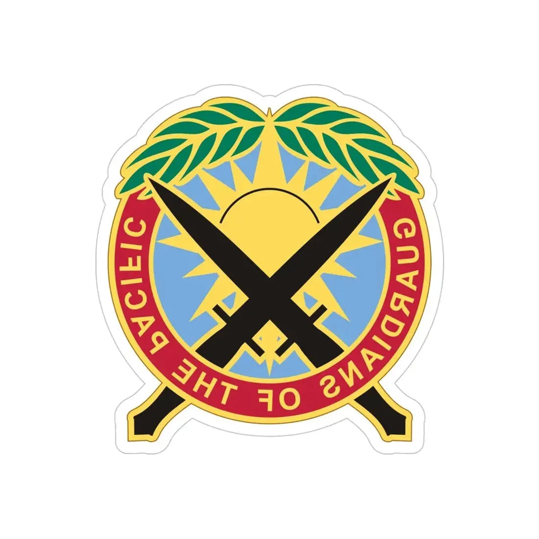 Special Operations Command Pacific 2 (U.S. Army) REVERSE PRINT Transparent Die-Cut STICKER 4 Inch Die-Cut Transparent - The Sticker Space
