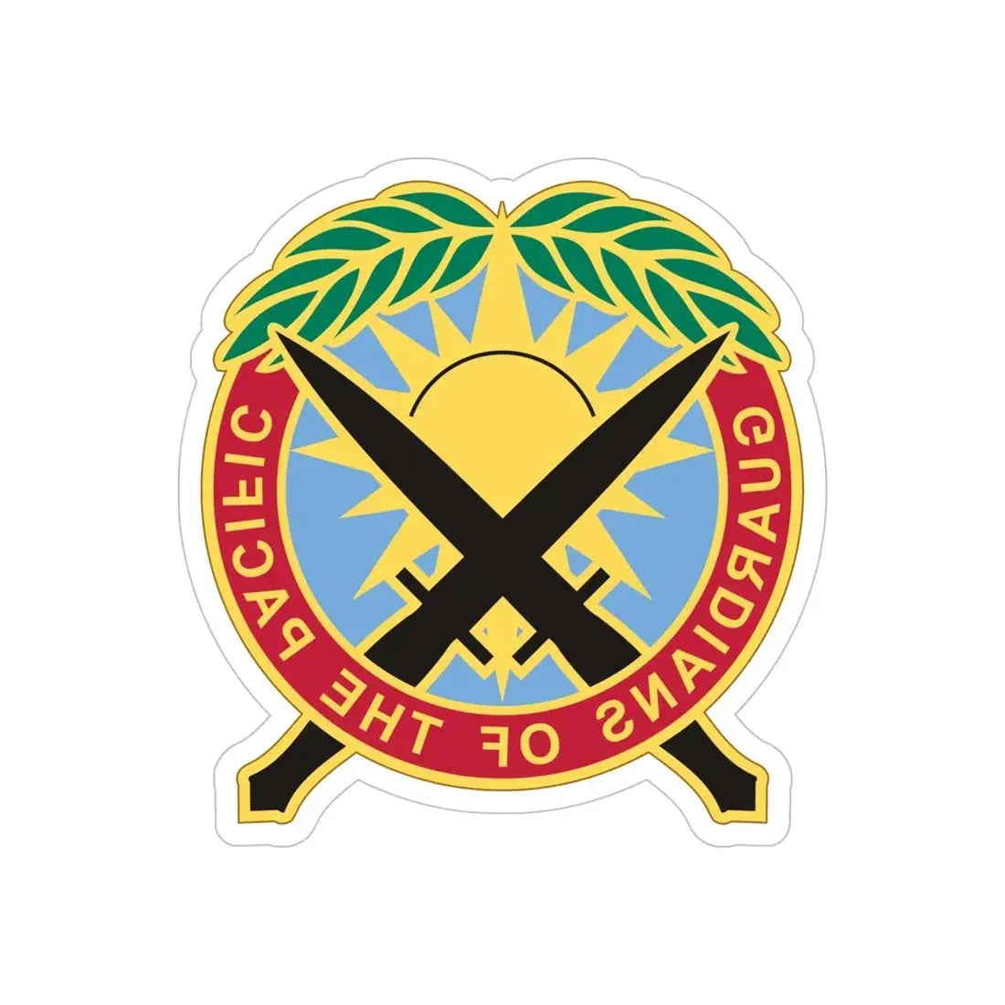 Special Operations Command Pacific 2 (U.S. Army) REVERSE PRINT Transparent Die-Cut STICKER 5 Inch Die-Cut Transparent - The Sticker Space