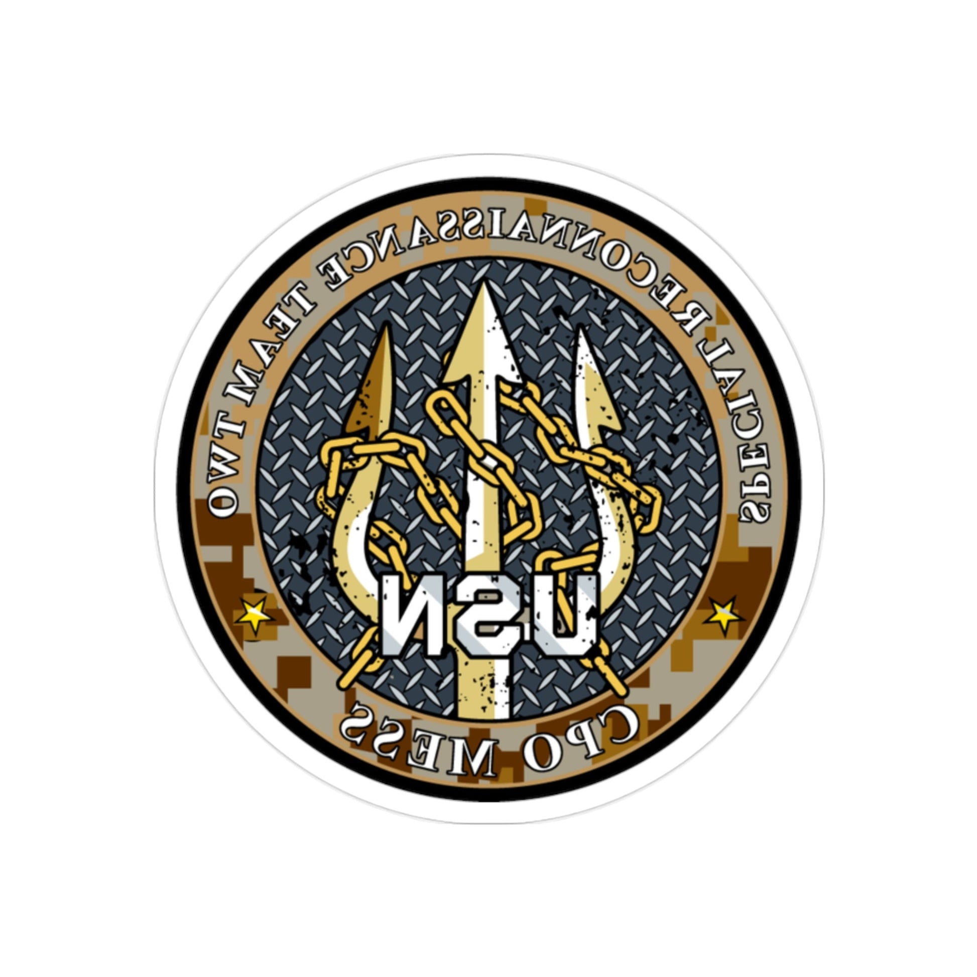 Special Reconnaissance Team 2 (U.S. Navy) REVERSE PRINT Transparent STICKER-2" × 2"-The Sticker Space