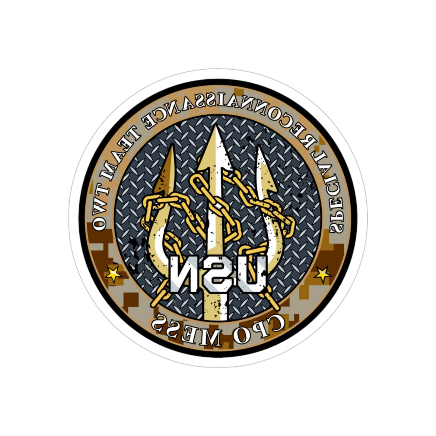 Special Reconnaissance Team 2 (U.S. Navy) REVERSE PRINT Transparent STICKER-3" × 3"-The Sticker Space