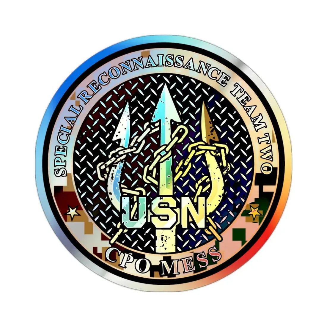 Special Reconnaissance Team 2 (U.S. Navy) Holographic STICKER Die-Cut Vinyl Decal 2 Inch Holographic - The Sticker Space