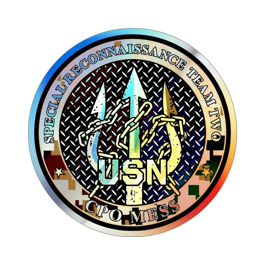 Special Reconnaissance Team 2 (U.S. Navy) Holographic STICKER Die-Cut Vinyl Decal 5 Inch Holographic - The Sticker Space