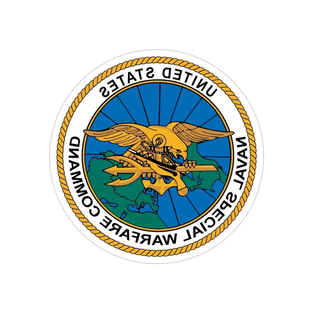 Special Warfare Command (U.S. Navy) REVERSE PRINT Transparent Die-Cut STICKER 4 Inch Die-Cut Transparent - The Sticker Space