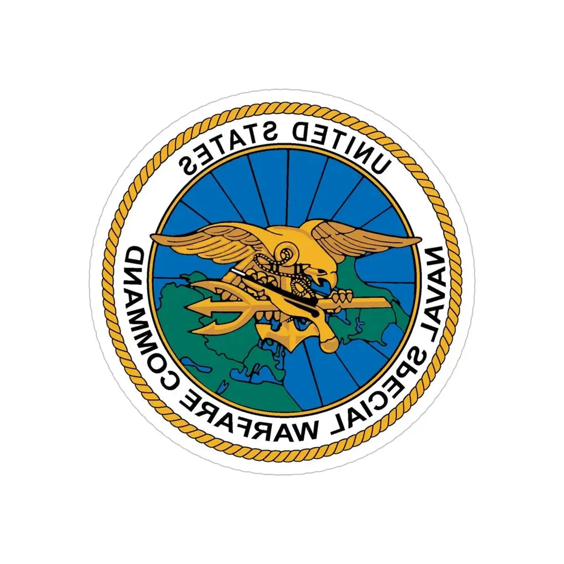 Special Warfare Command (U.S. Navy) REVERSE PRINT Transparent Die-Cut STICKER 6 Inch Die-Cut Transparent - The Sticker Space