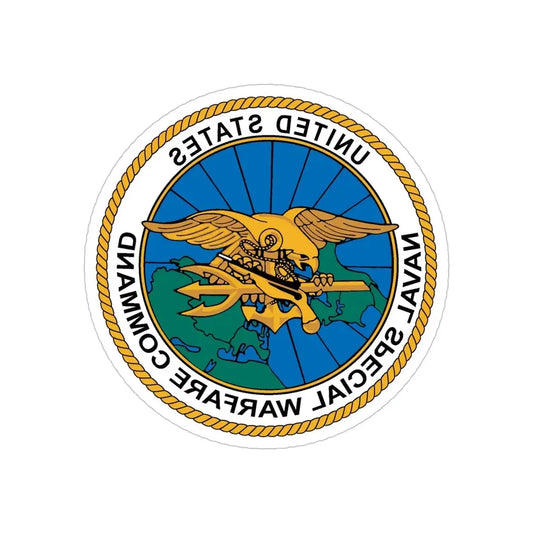 Special Warfare Command (U.S. Navy) REVERSE PRINT Transparent Die-Cut STICKER 6 Inch Die-Cut Transparent - The Sticker Space