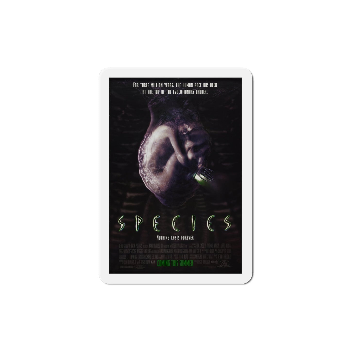 Species 1995 Movie Poster Die-Cut Magnet-4" x 4"-The Sticker Space