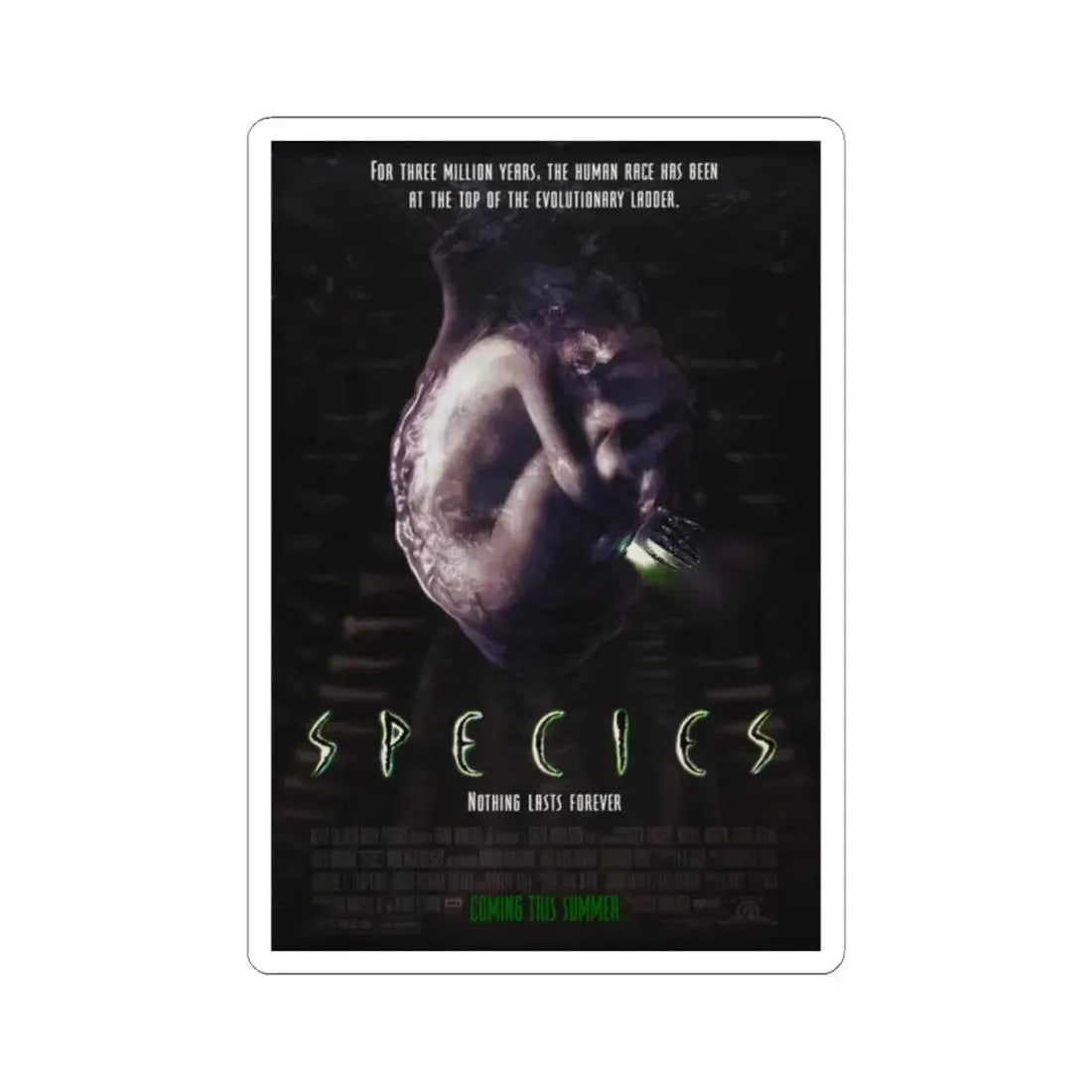 Species 1995 Movie Poster - STICKER Vinyl Kiss-Cut Decal 2 Inch White - The Sticker Space