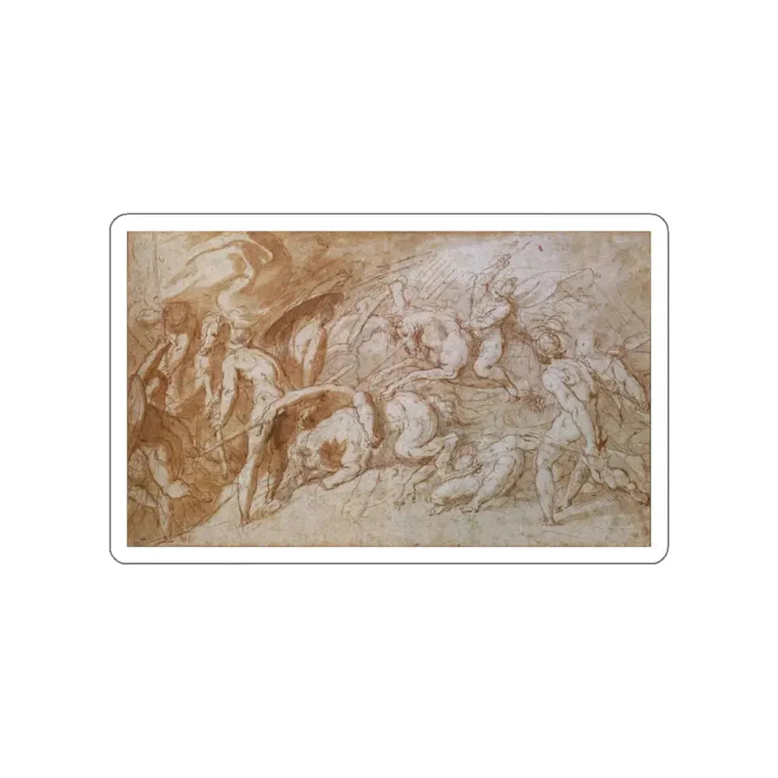 SPECKAERT, Hans1 - Nude Soldiers Fighting (Artwork) STICKER Vinyl Die-Cut Decal White Die-Cut 2 Inch - The Sticker Space