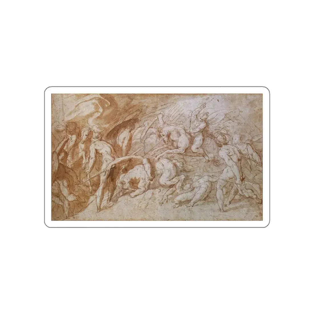 SPECKAERT, Hans1 - Nude Soldiers Fighting (Artwork) STICKER Vinyl Die-Cut Decal White Die-Cut 3 Inch - The Sticker Space