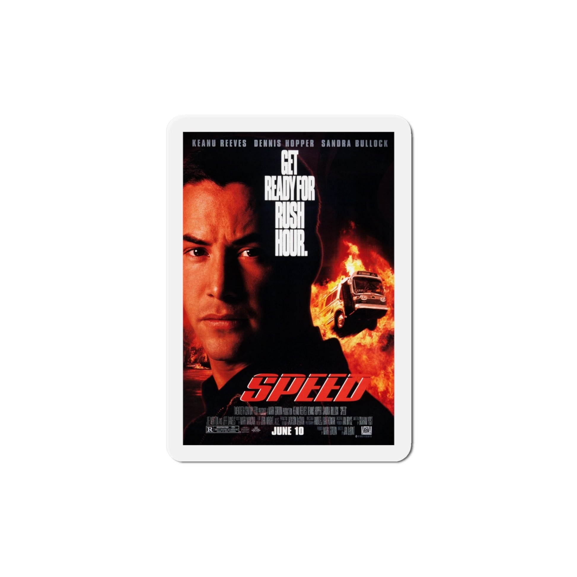 Speed 1994 Movie Poster Die-Cut Magnet-The Sticker Space