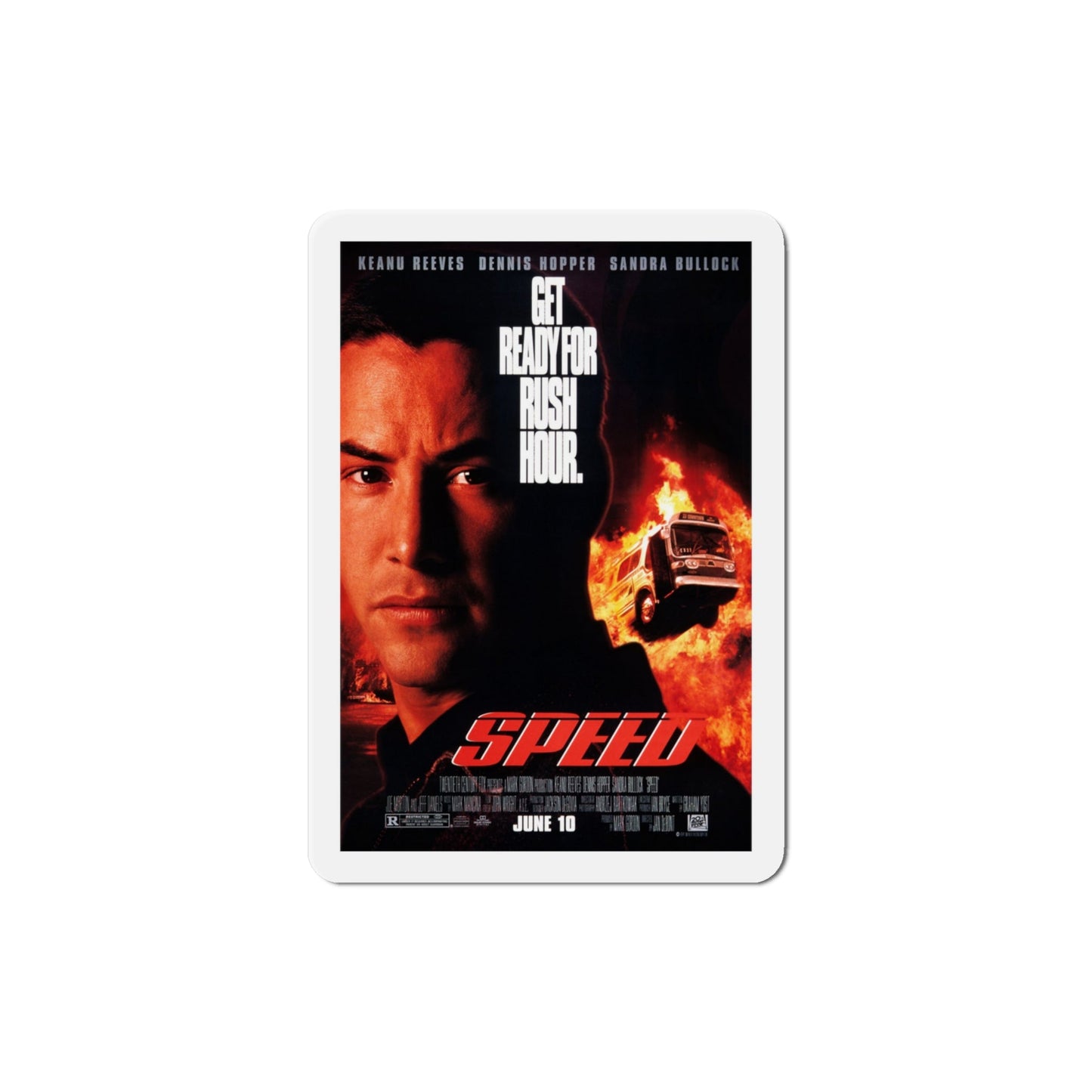 Speed 1994 Movie Poster Die-Cut Magnet-The Sticker Space