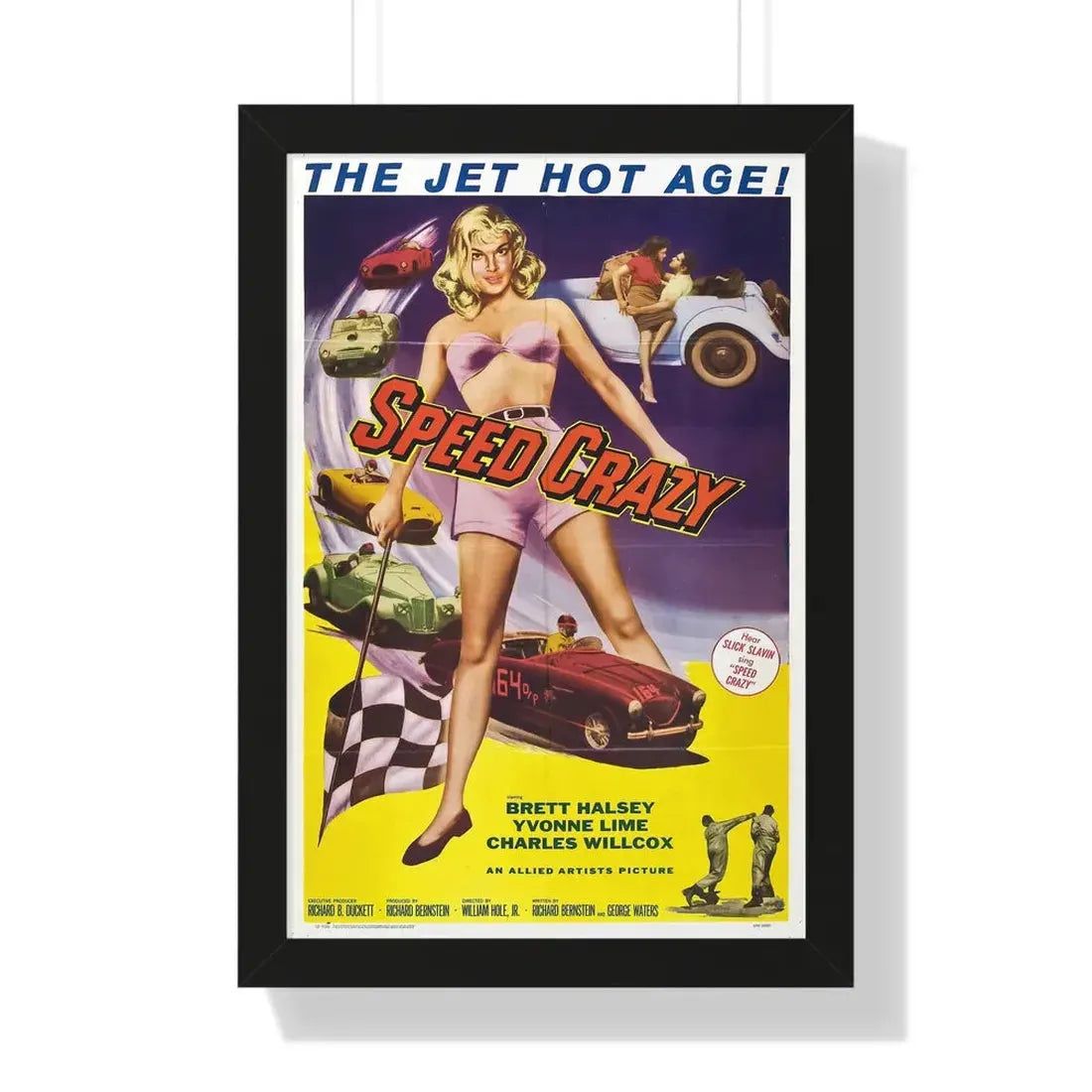 SPEED CRAZY 1959 - Framed Movie Poster 16″ x 24″ Black - The Sticker Space