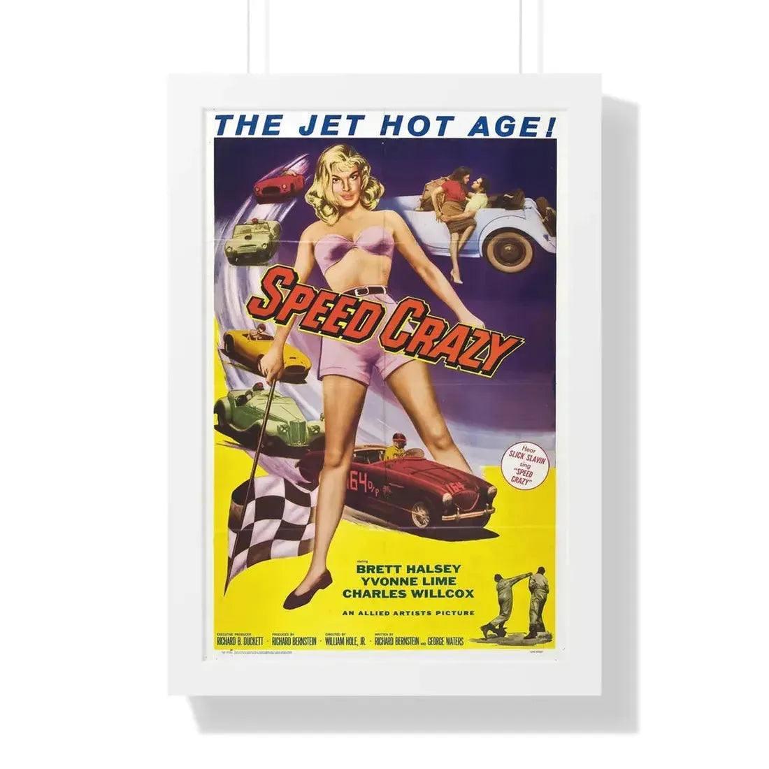 SPEED CRAZY 1959 - Framed Movie Poster 16″ x 24″ White - The Sticker Space