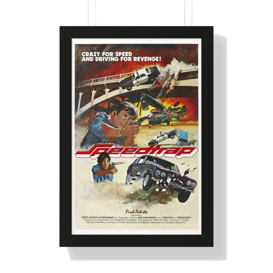 SPEEDTRAP 1977 - Framed Movie Poster 16″ x 24″ Black - The Sticker Space