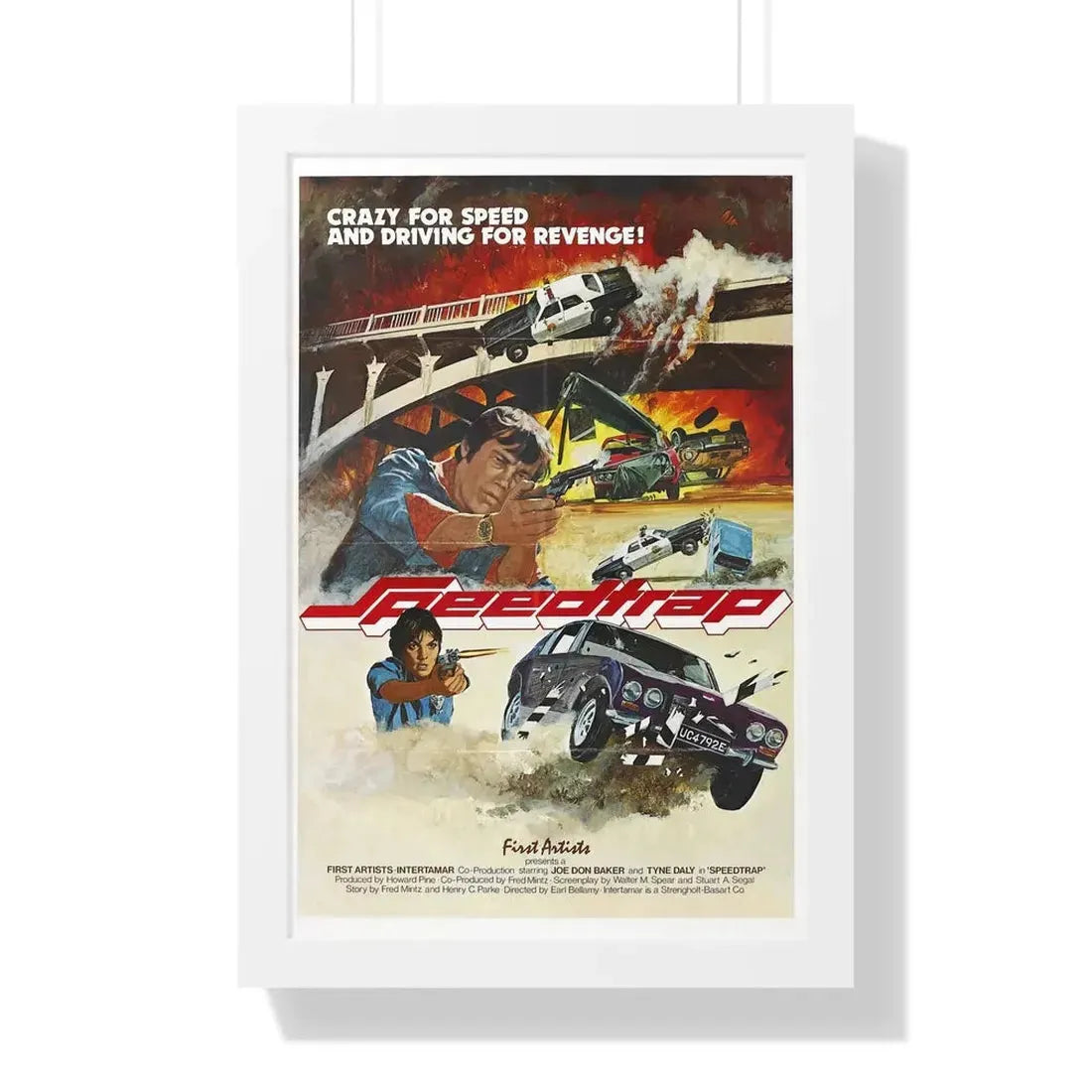 SPEEDTRAP 1977 - Framed Movie Poster 16″ x 24″ White - The Sticker Space