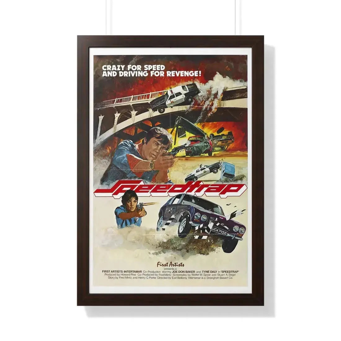 SPEEDTRAP 1977 - Framed Movie Poster 20" x 30" Walnut - The Sticker Space