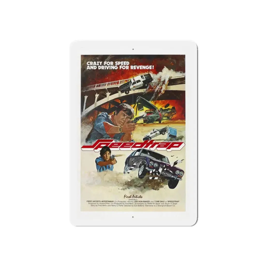 SPEEDTRAP 1977 Movie Poster - Refrigerator Magnet 6 Inch Die-Cut - The Sticker Space