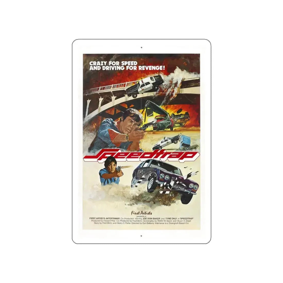 SPEEDTRAP 1977 Movie Poster STICKER Vinyl Die-Cut Decal 4 Inch - The Sticker Space