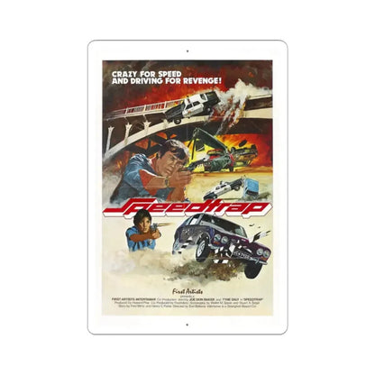 SPEEDTRAP 1977 Movie Poster - STICKER Vinyl Kiss-Cut Decal 2 Inch White - The Sticker Space