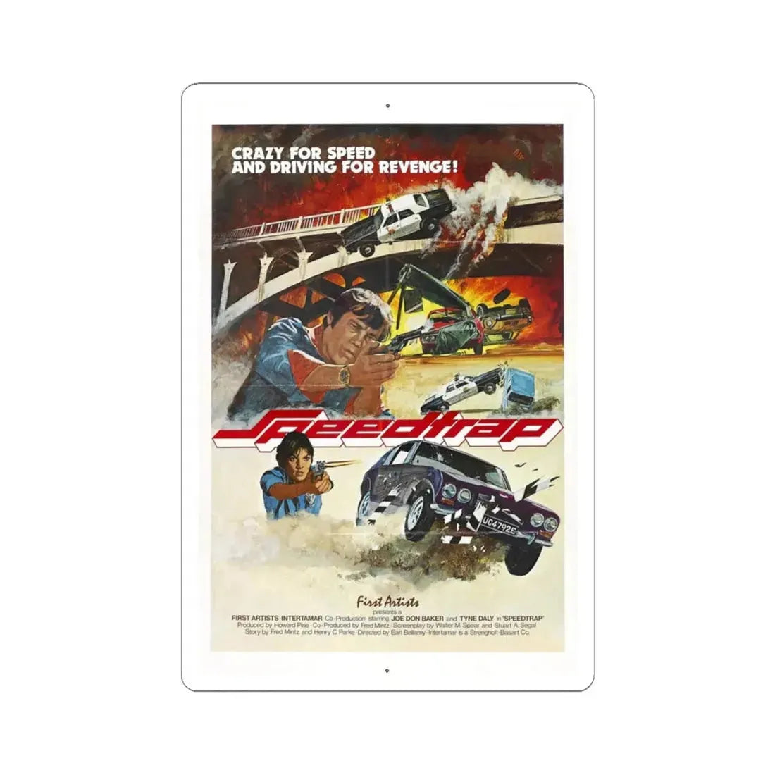 SPEEDTRAP 1977 Movie Poster - STICKER Vinyl Kiss-Cut Decal 6 Inch White - The Sticker Space