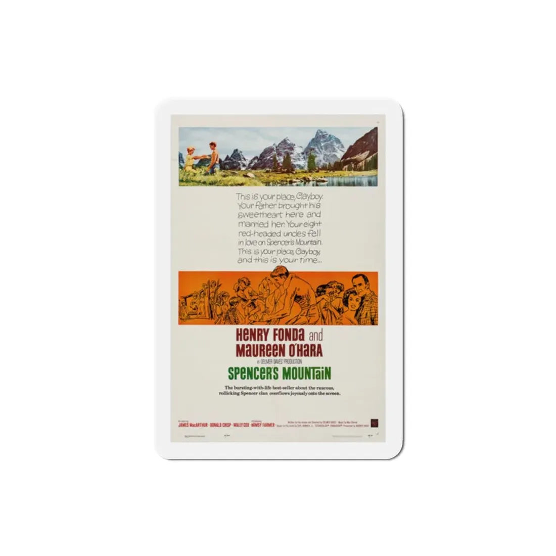 Spencer's Mountain 1963 Movie Poster Refrigerator Magnet 2 Inch - The Sticker Space