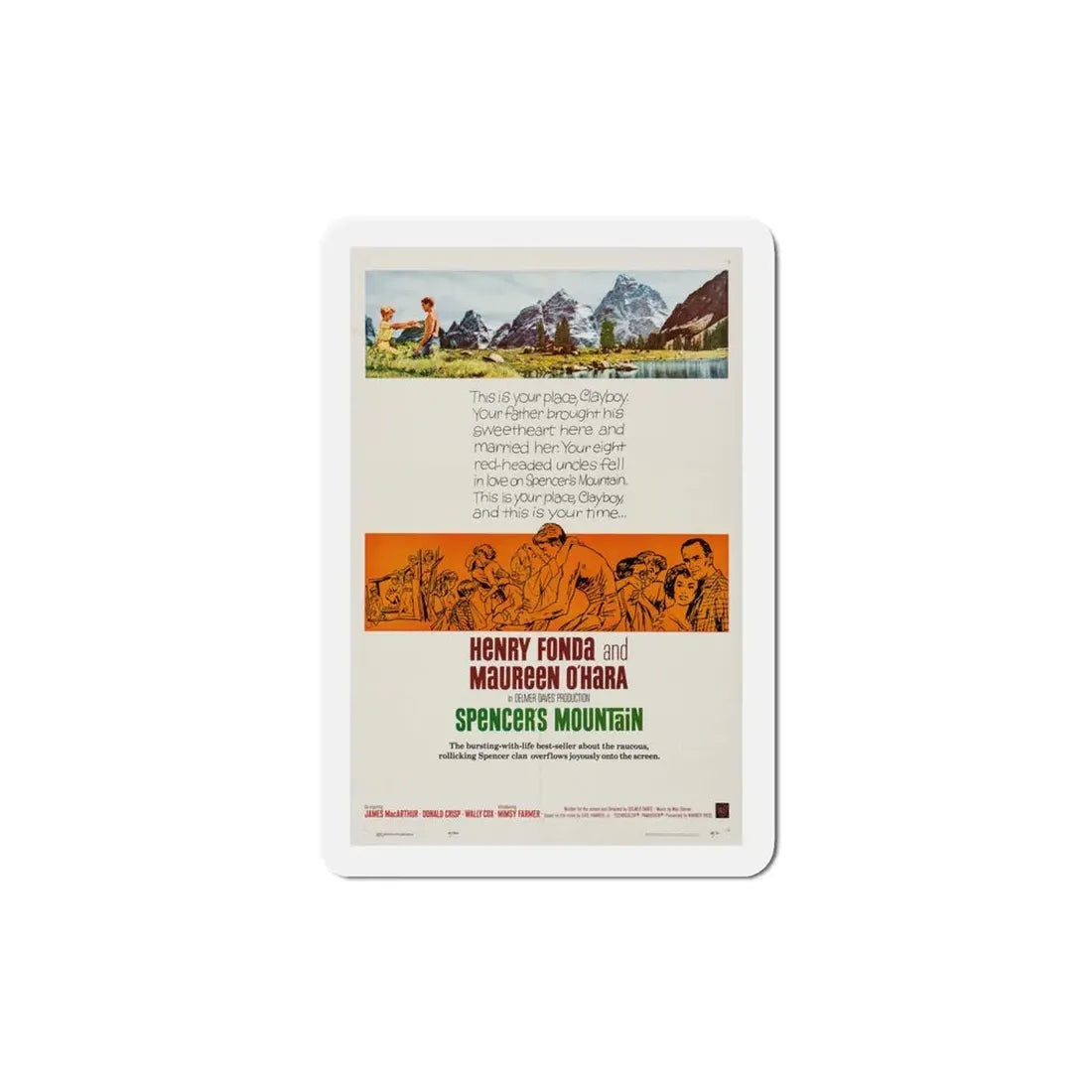 Spencer's Mountain 1963 Movie Poster Refrigerator Magnet 4 Inch - The Sticker Space