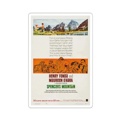 Spencer's Mountain 1963 Movie Poster - STICKER Vinyl Kiss-Cut Decal 4 Inch White - The Sticker Space