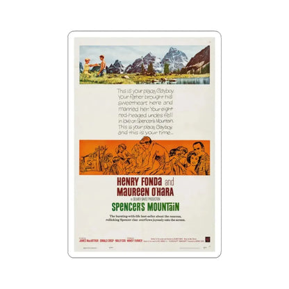 Spencer's Mountain 1963 Movie Poster - STICKER Vinyl Kiss-Cut Decal 6 Inch White - The Sticker Space