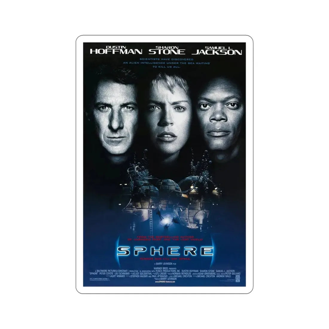 Sphere 1998 Movie Poster STICKER Vinyl Die-Cut Decal 5 Inch - The Sticker Space