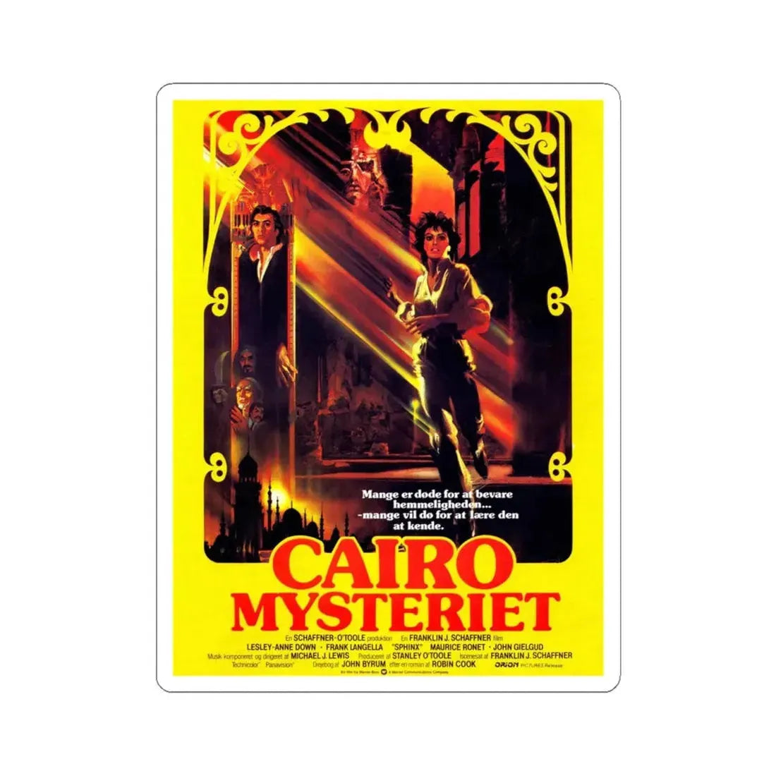 SPHINX (DANISH) 1981 Movie Poster - STICKER Vinyl Kiss-Cut Decal 4 Inch White - The Sticker Space