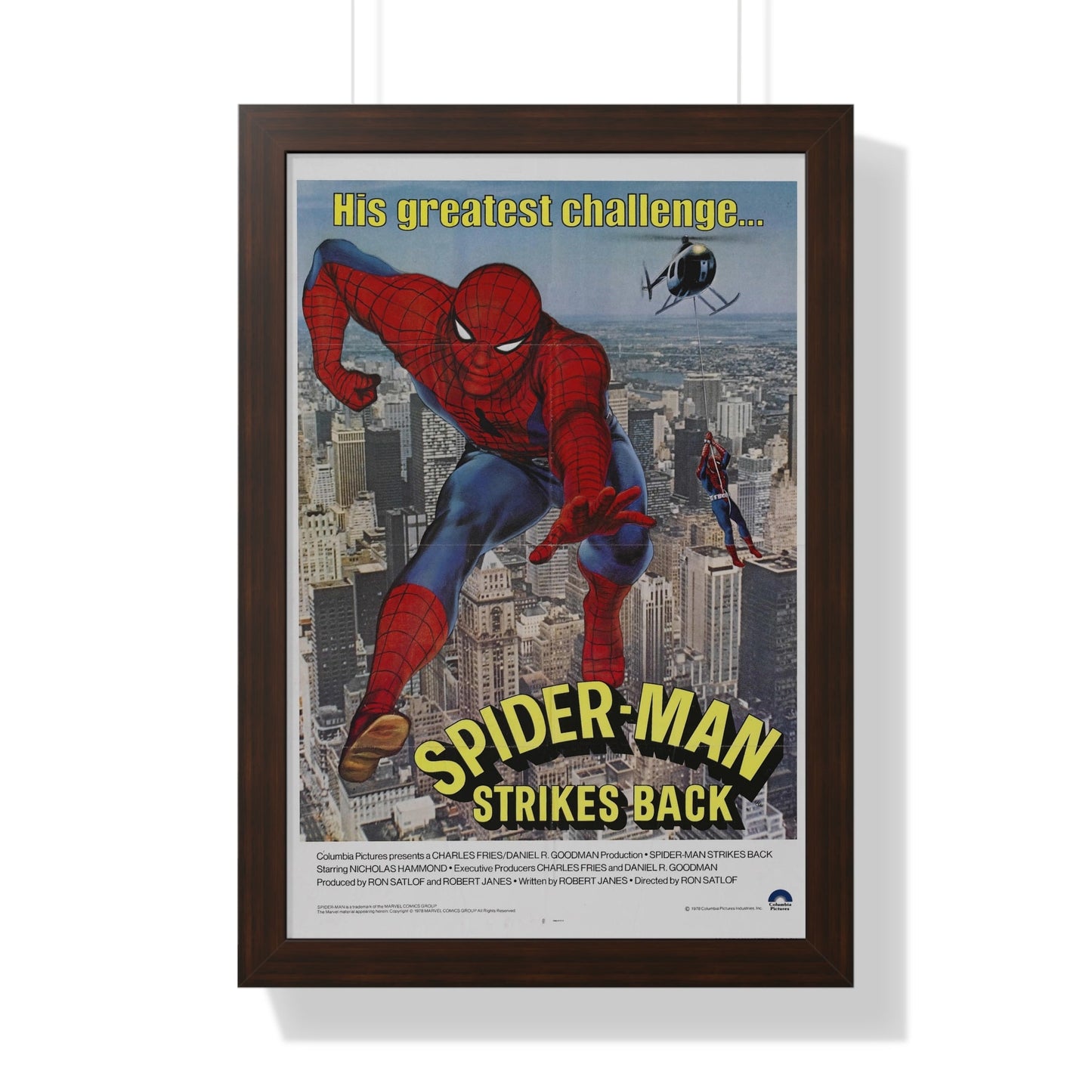 SPIDER-MAN STRIKES BACK 1976 - Framed Movie Poster-16″ x 24″-The Sticker Space