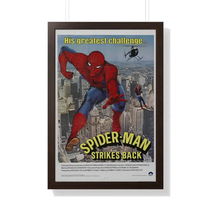 SPIDER-MAN STRIKES BACK 1976 - Framed Movie Poster 20" x 30" Walnut - The Sticker Space