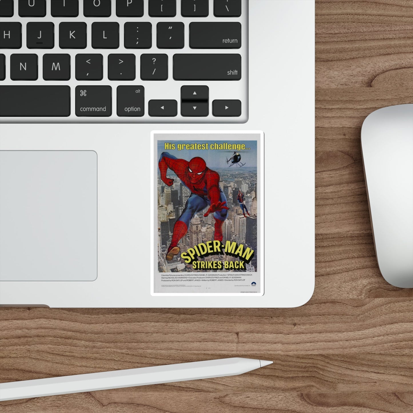 Spider Man Strikes Back 1978 Movie Poster STICKER Vinyl Die-Cut Decal-The Sticker Space