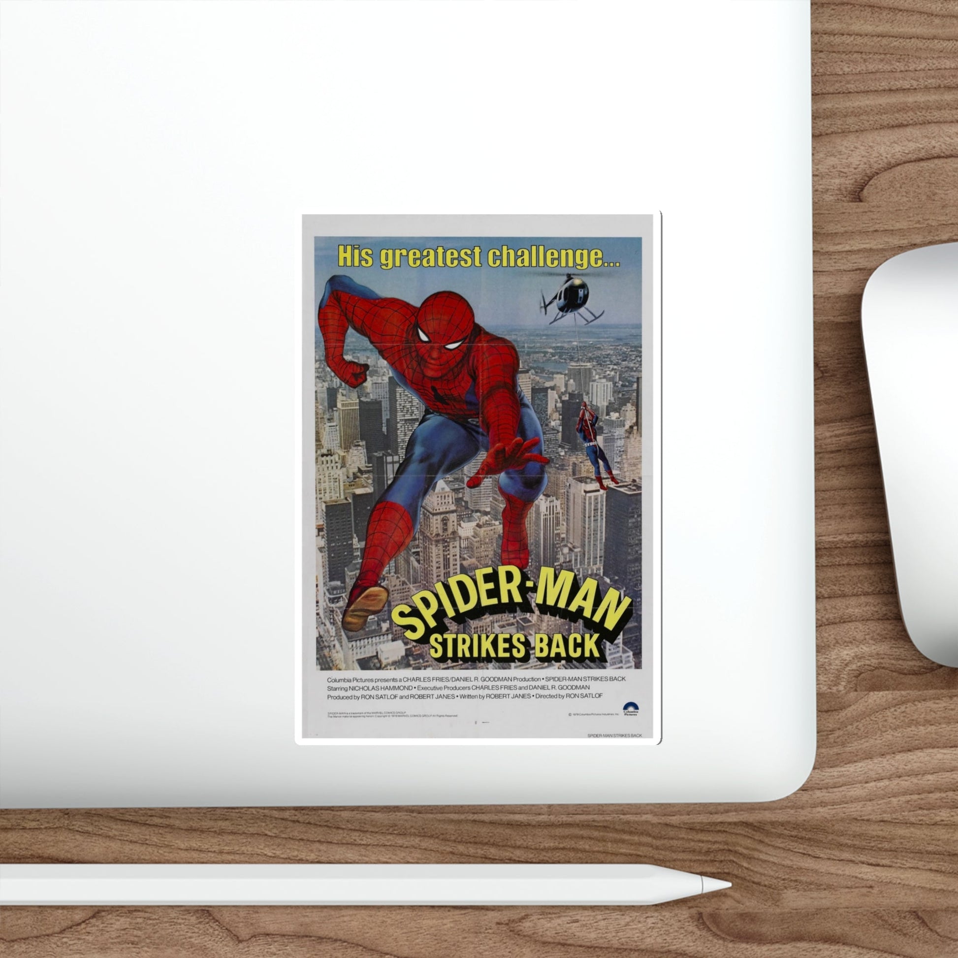 Spider Man Strikes Back 1978 Movie Poster STICKER Vinyl Die-Cut Decal-The Sticker Space