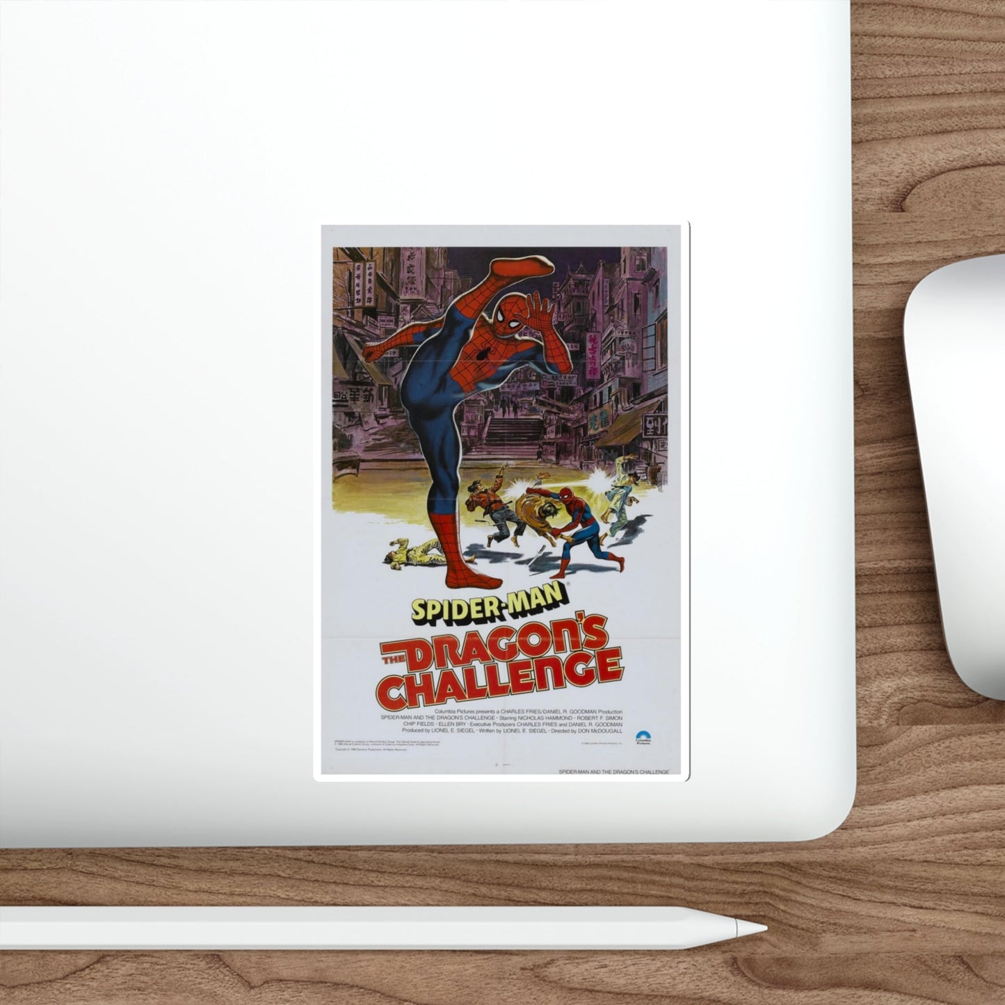 Spider Man The Dragon's Challenge 1979 Movie Poster STICKER Vinyl Die-Cut Decal-The Sticker Space