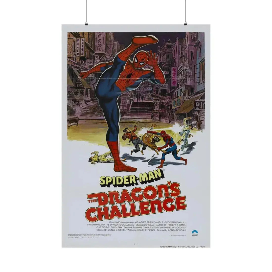 SPIDERMAN THE DRAGON'S CHALLENGE 1979 - Paper Movie Poster 36" x 54" Matte - The Sticker Space
