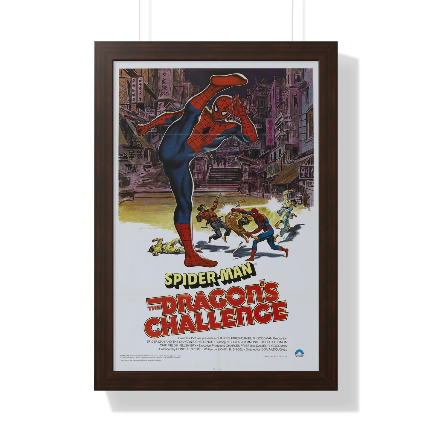 SPIDERMAN THE DRAGON'S CHALLENGE 1979 - Framed Movie Poster-16″ x 24″-The Sticker Space