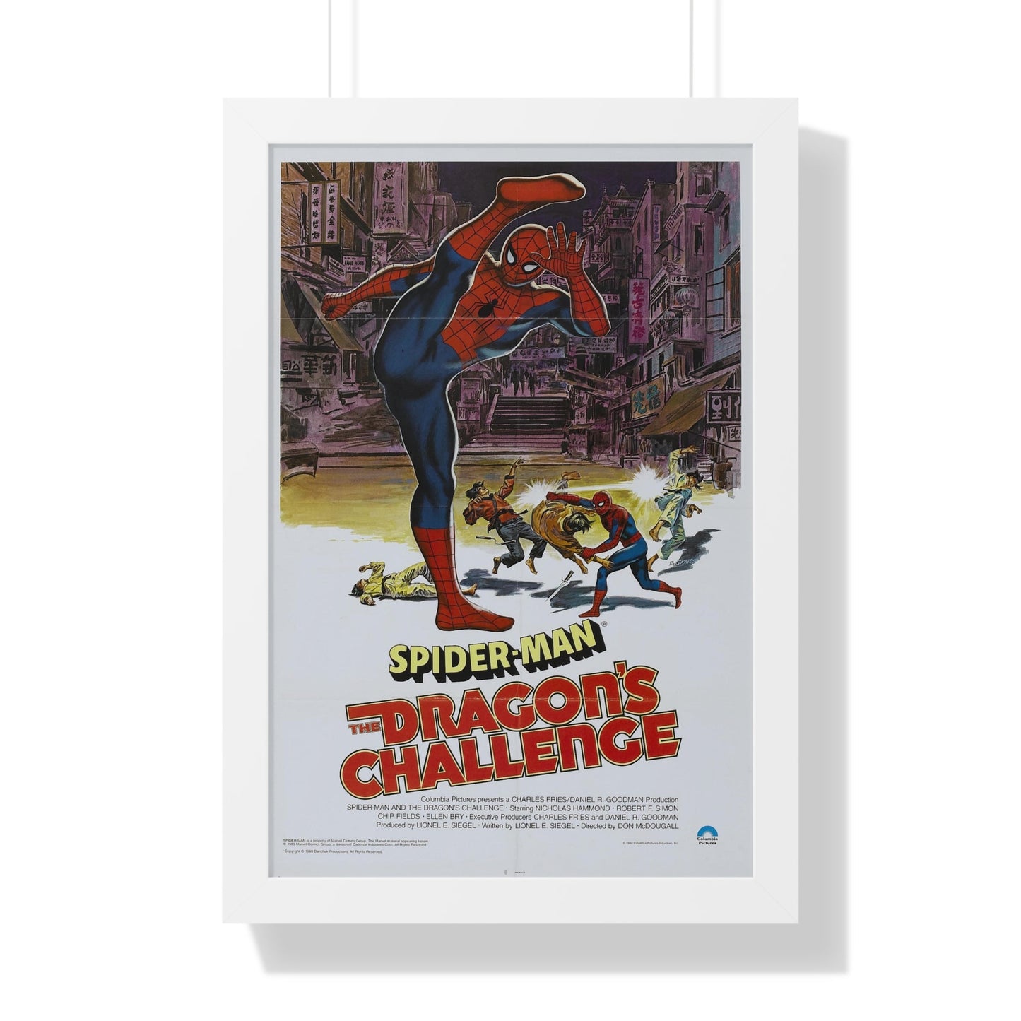 SPIDERMAN THE DRAGON'S CHALLENGE 1979 - Framed Movie Poster-16″ x 24″-The Sticker Space