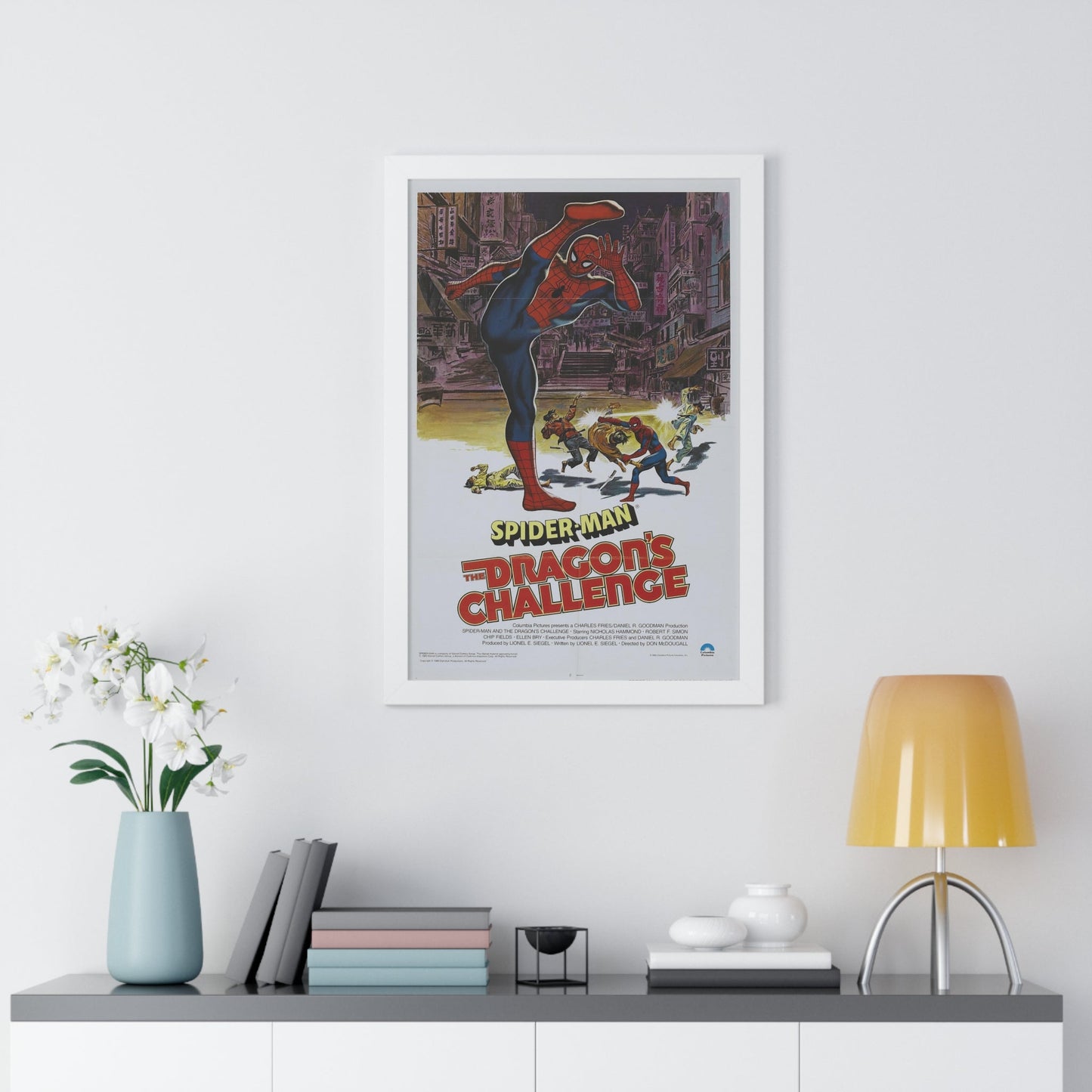 SPIDERMAN THE DRAGON'S CHALLENGE 1979 - Framed Movie Poster-The Sticker Space