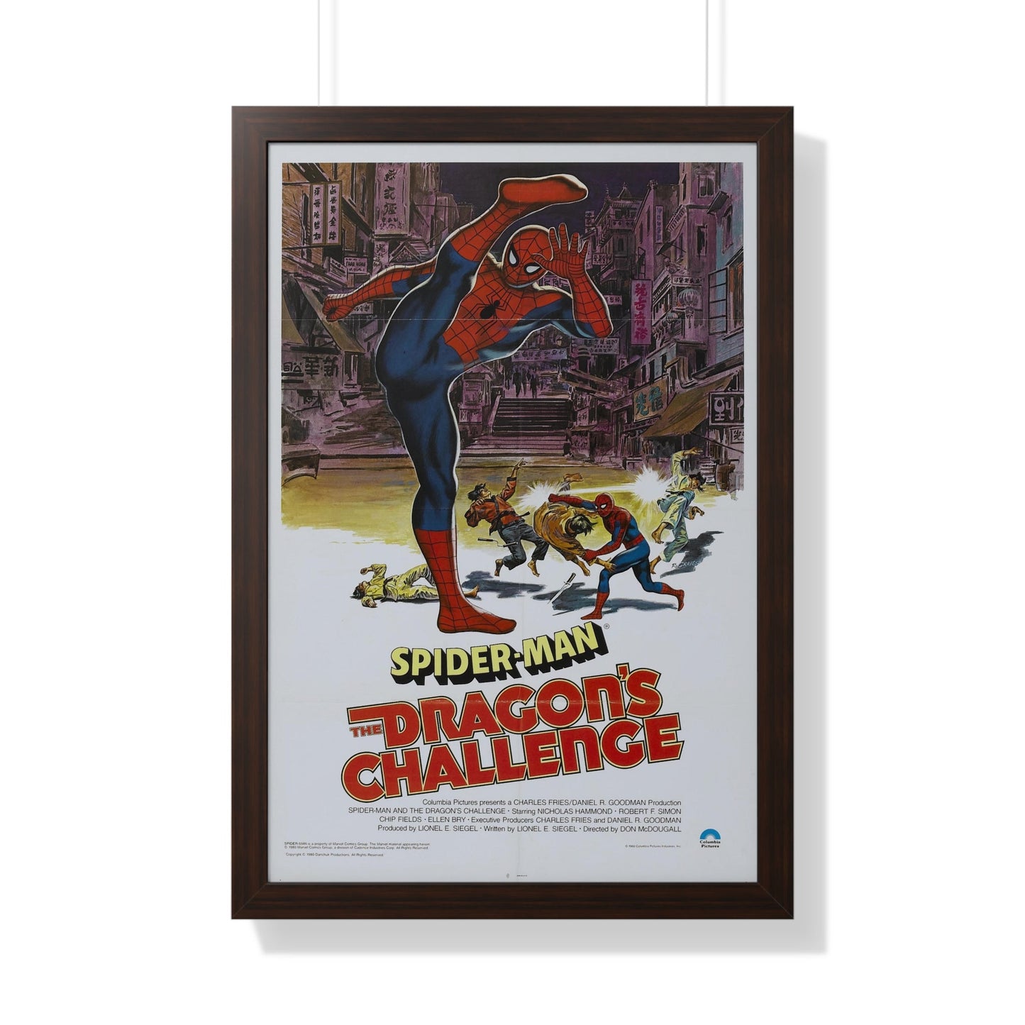 SPIDERMAN THE DRAGON'S CHALLENGE 1979 - Framed Movie Poster-20" x 30"-The Sticker Space