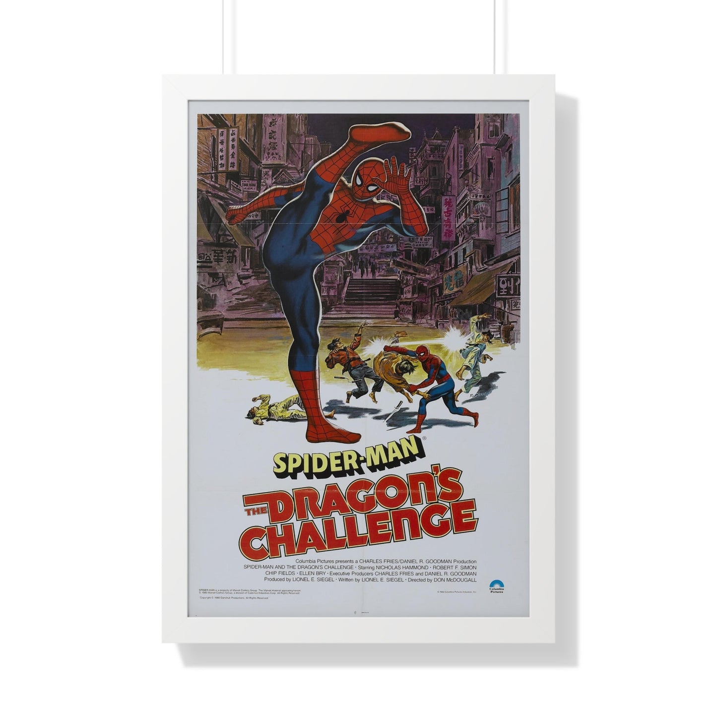 SPIDERMAN THE DRAGON'S CHALLENGE 1979 - Framed Movie Poster-20" x 30"-The Sticker Space