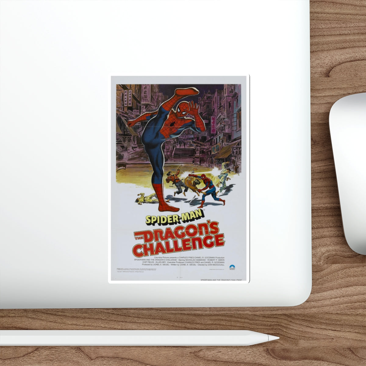 SPIDERMAN THE DRAGON'S CHALLENGE 1979 Movie Poster STICKER Vinyl Die-Cut Decal-The Sticker Space